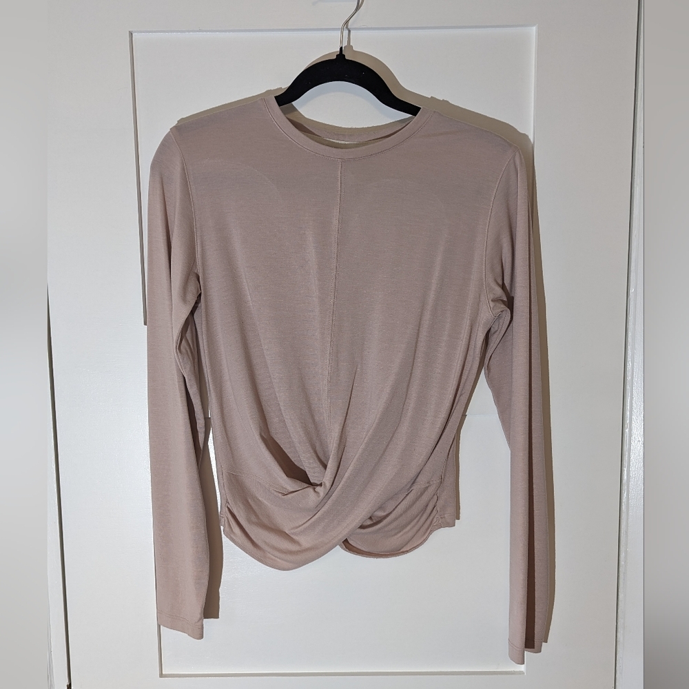 Diadora Powder Pink Long Sleeve Front Twist Top